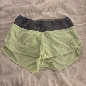 Lululemon Athletica Light Green and Charcoal Shorts